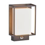 Nordlux Nestor Vägglampa Aluminium Svart 8W 550lm - 827 Extra Varm Vit | IP44 - Rörelse- och Ljussensor