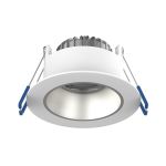 Noxion LED Spot Ares Djup Vit 6W 540lm 927-940 3CCT - med Inre Ring Silver | Utskärning   68mm