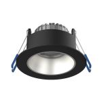Noxion LED Spot Ares Djup ring Svart 6W 540lm 927-940 3CCT - med Inre Ring Silver | Utskärning   68mm