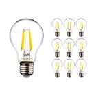 Flerpack 10x Noxion Lucent LED E27 Päron Filament Klar 4.5W 470lm - 840 Kallvit | Ersättare 40W