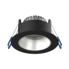 Noxion LED Spot Ares Djup ring Svart 6W 540lm 927-940 3CCT - med Inre Ring Silver | Utskärning   68mm